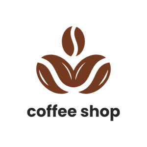 Alt Logotipo minimalista de una coffee shop con tres granos de café marrones y el texto “coffee shop”. Title Logotipo de coffee shop con icono de granos de café Description Imagen de un logotipo minimalista sobre fondo claro, compuesto por tres granos de café en color marrón y el texto “coffee shop”, pensado para representar la identidad visual de una tienda de café.
